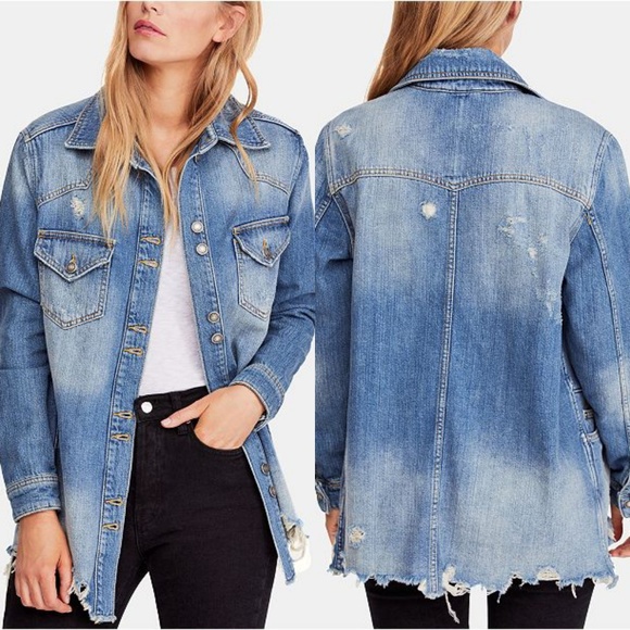 Free People Tops - NWT Free People Moonchild Cotton Denim Shirt Jacke
